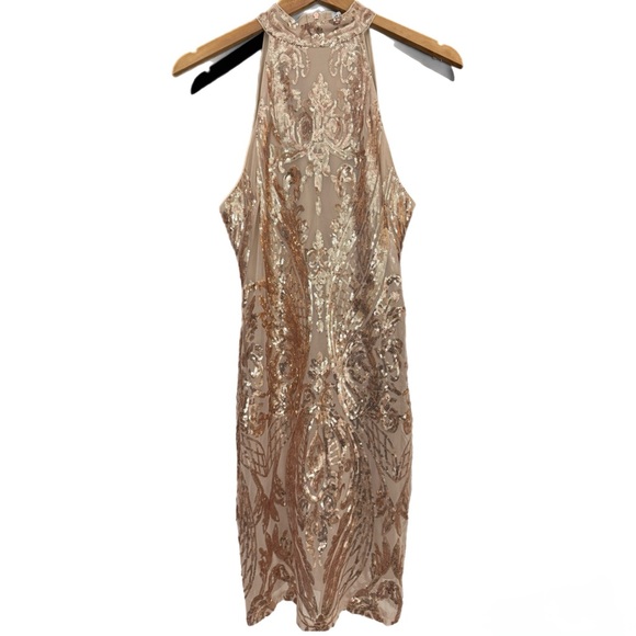 Astr Dresses & Skirts - Aster Sequin Halter Dress Size Large